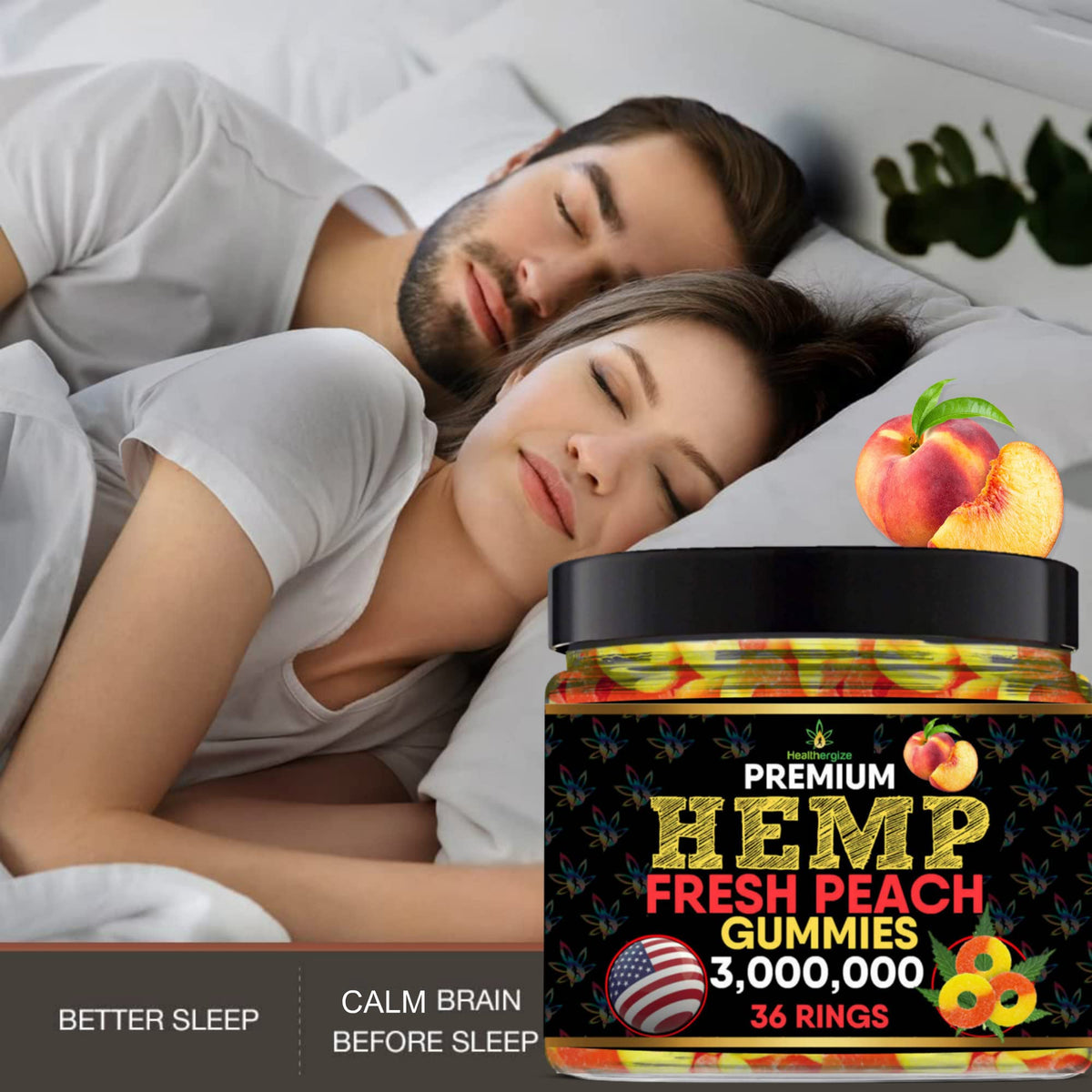 Hemp Gummies Peach Rings R825