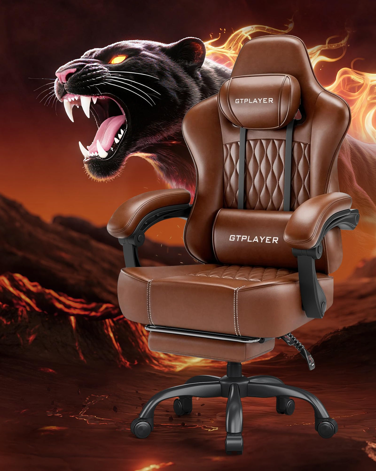 Big and Tall Gaming Chair with Footrest K786382