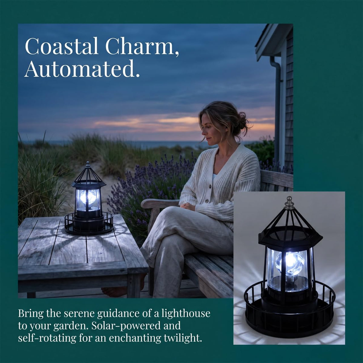 Solar Revolving Lighthouse Light B74141