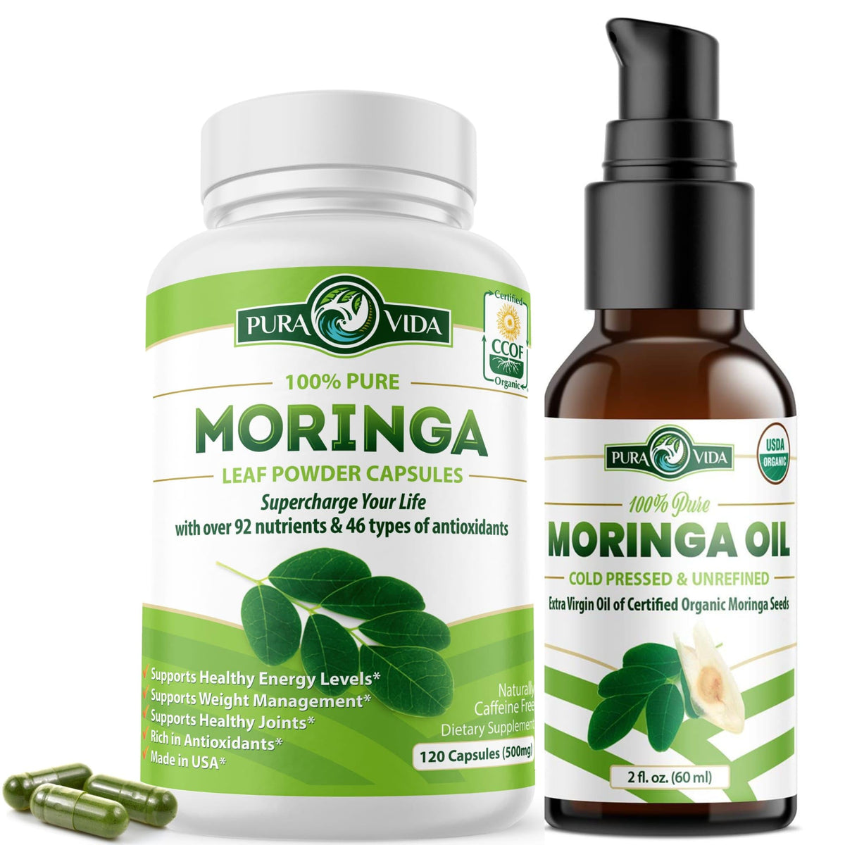 Organic Moringa Oil 2fl oz 120 Capsules X9055