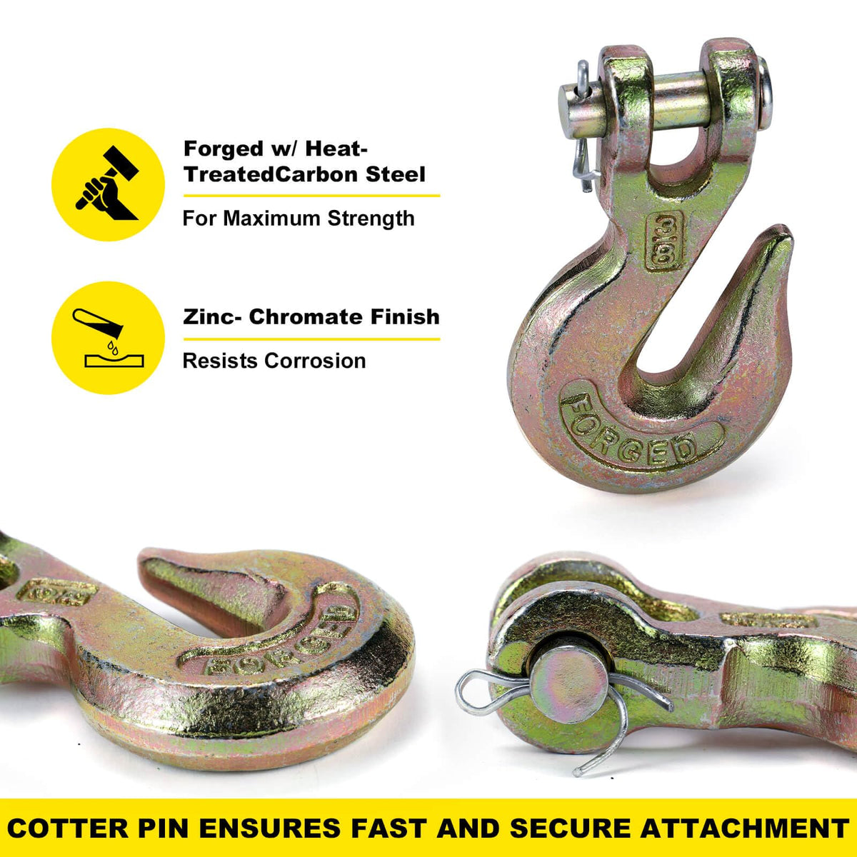 3/8 Heavy Duty Clevis Grab Hook 4 Pack G1544