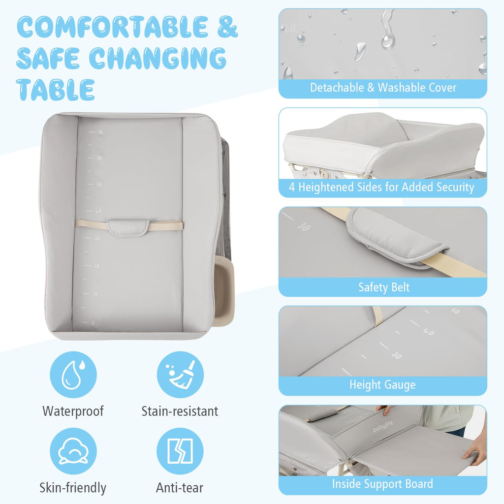 Portable Foldable Baby Changing Table with Wheels B114