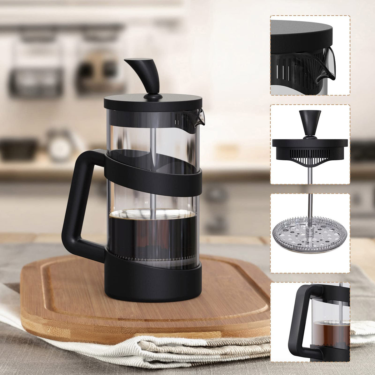 34 oz Glass French Press Coffee Maker M868602