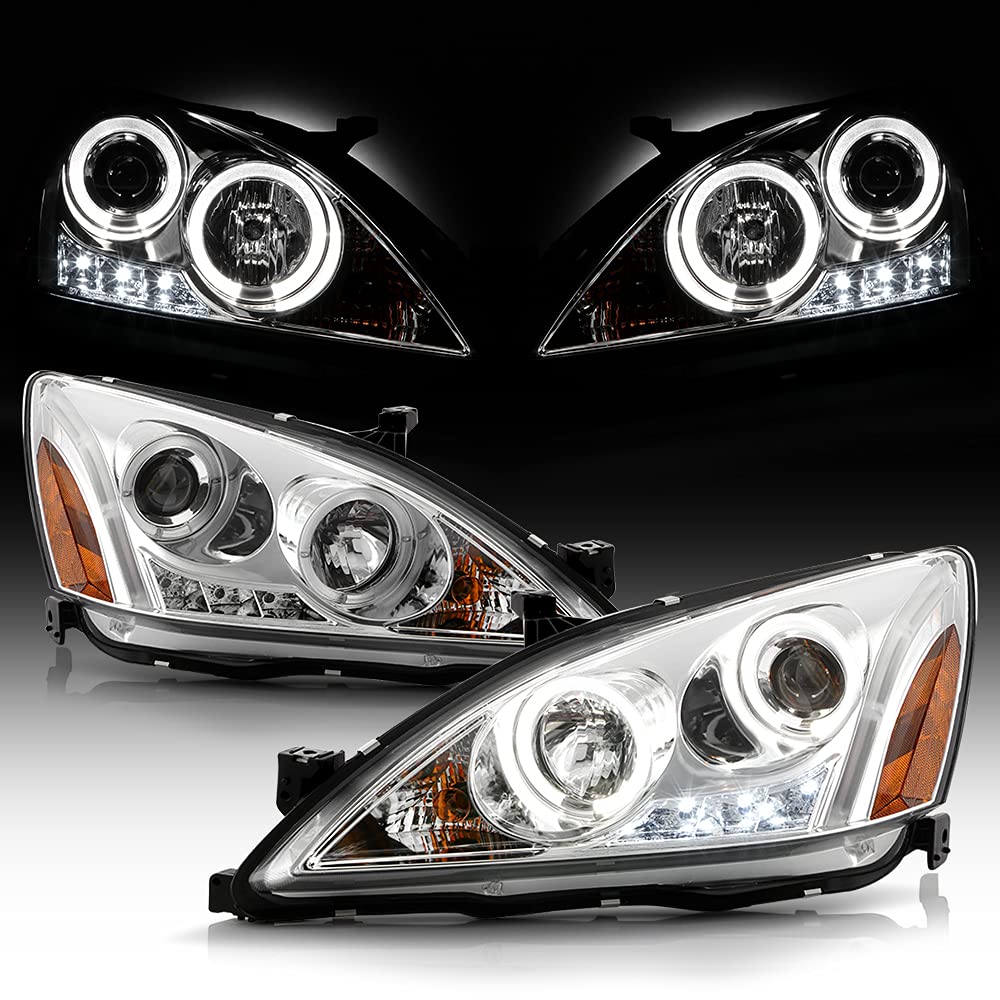 For 2003-2007 Honda Accord LED Projector Headlights, Driver & Passenger Side V9950