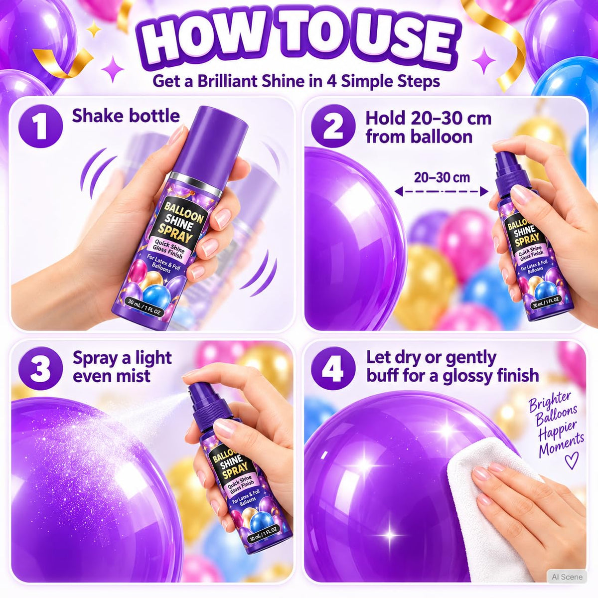 Balloon Shine Spray 3 Pack H980186