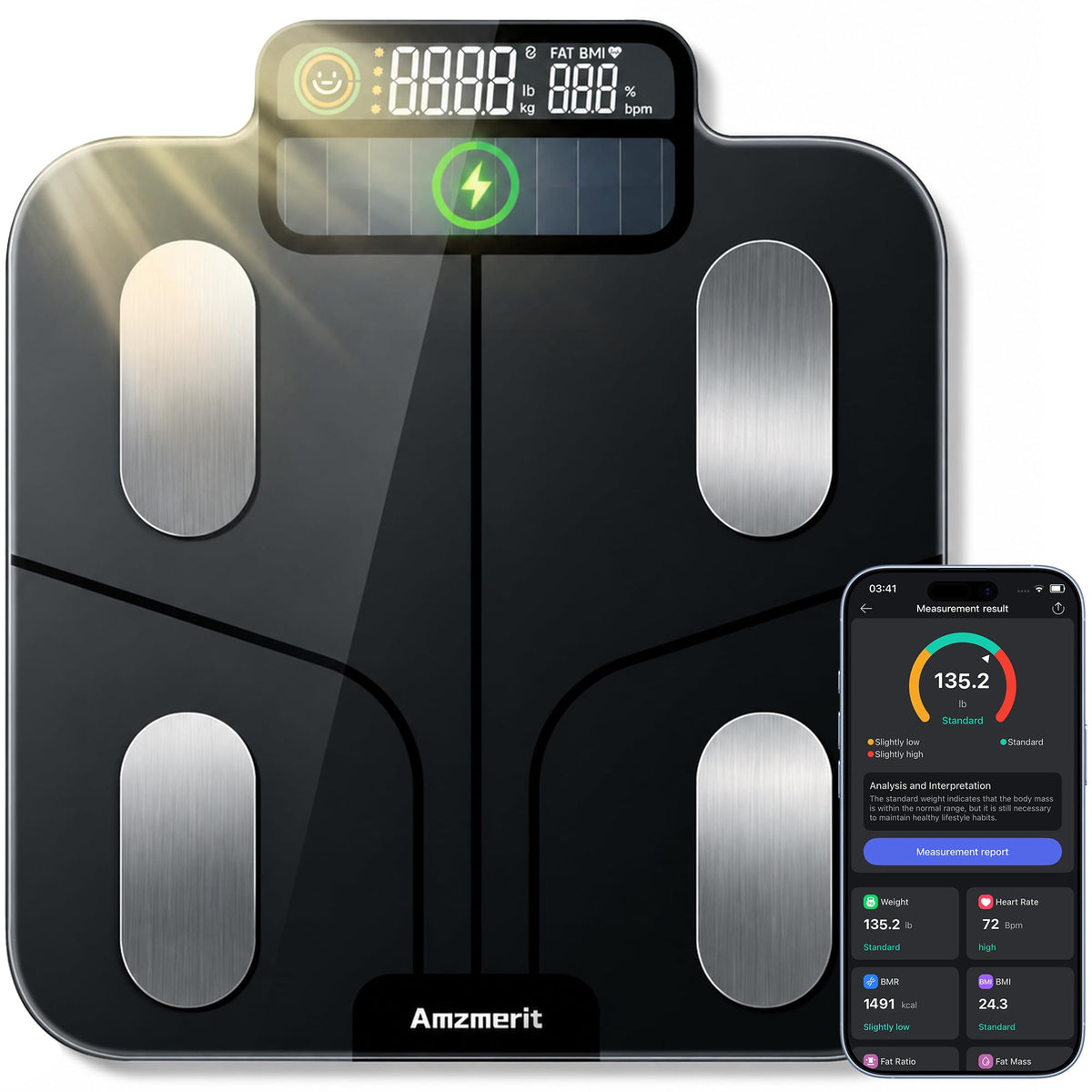 Solar Powered Smart Scale for Body Weight S533096