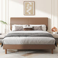 Minimalist Leather Bed Frame with Adjustable Headboard I9295