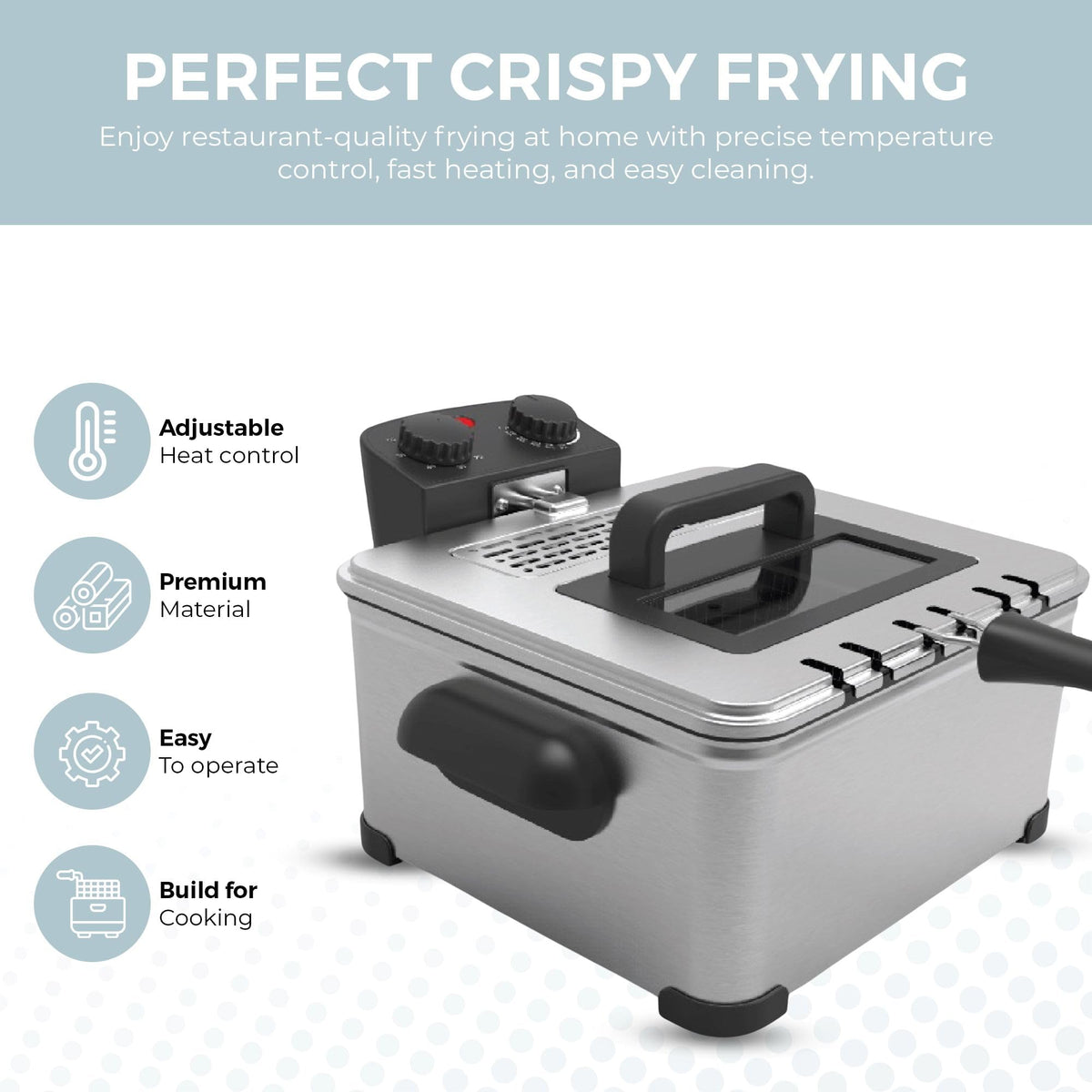4.5L Stainless Steel Electric Deep Fryer with Basket H4211