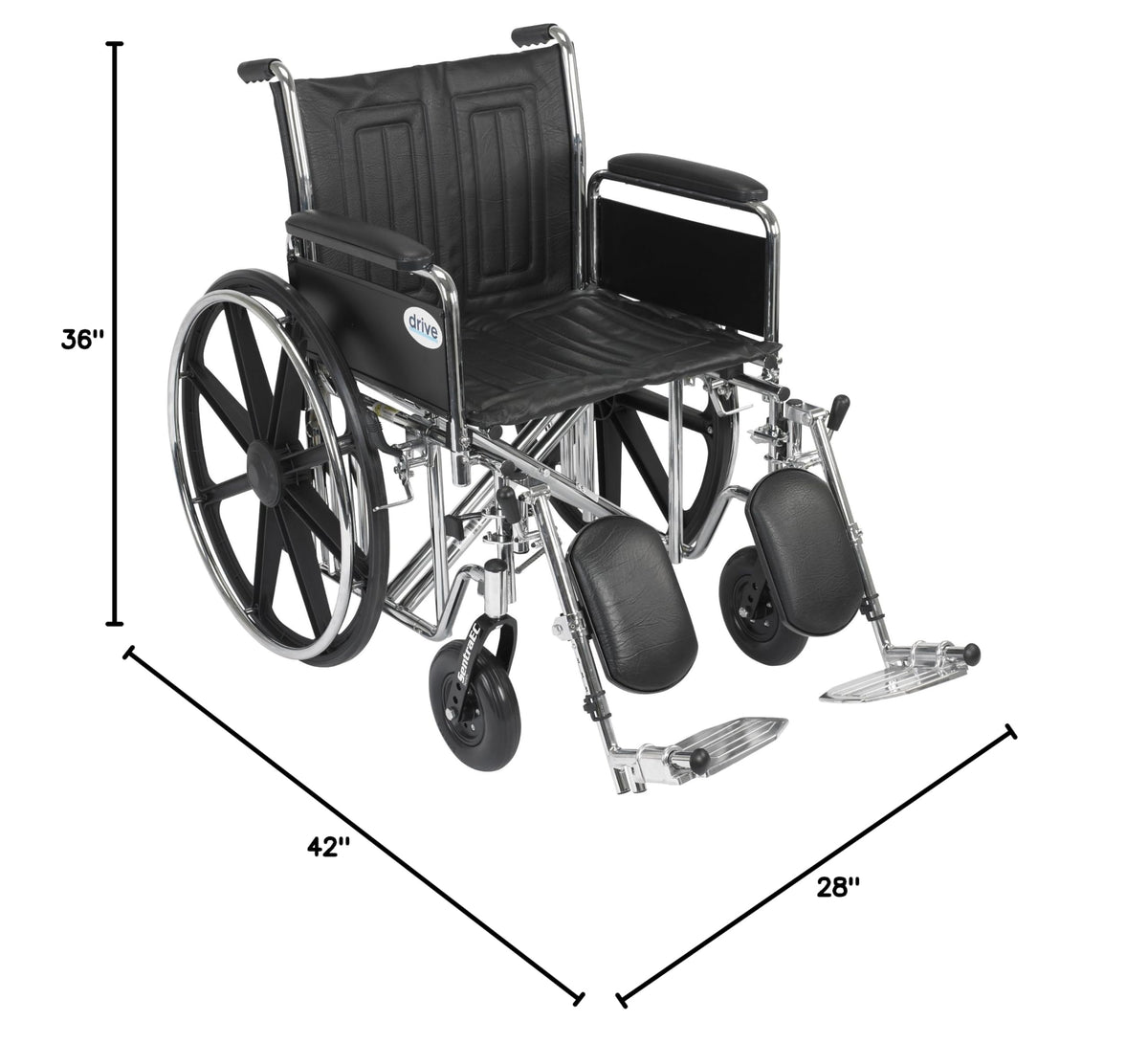 Black Bariatric Transport Wheelchair E8761
