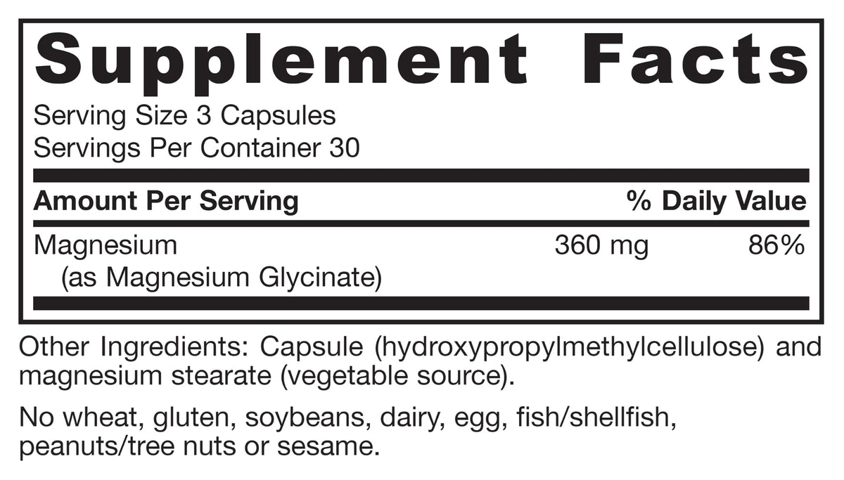 Magnesium Glycinate 90 Capsules K73319