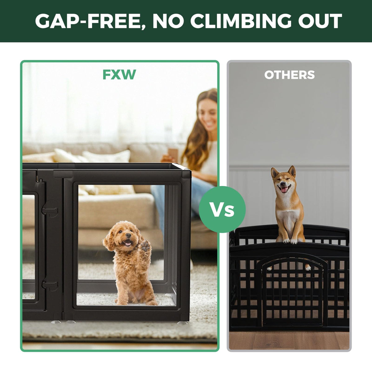 Clear Acrylic 24" H 16 Panels Dog Playpen M559