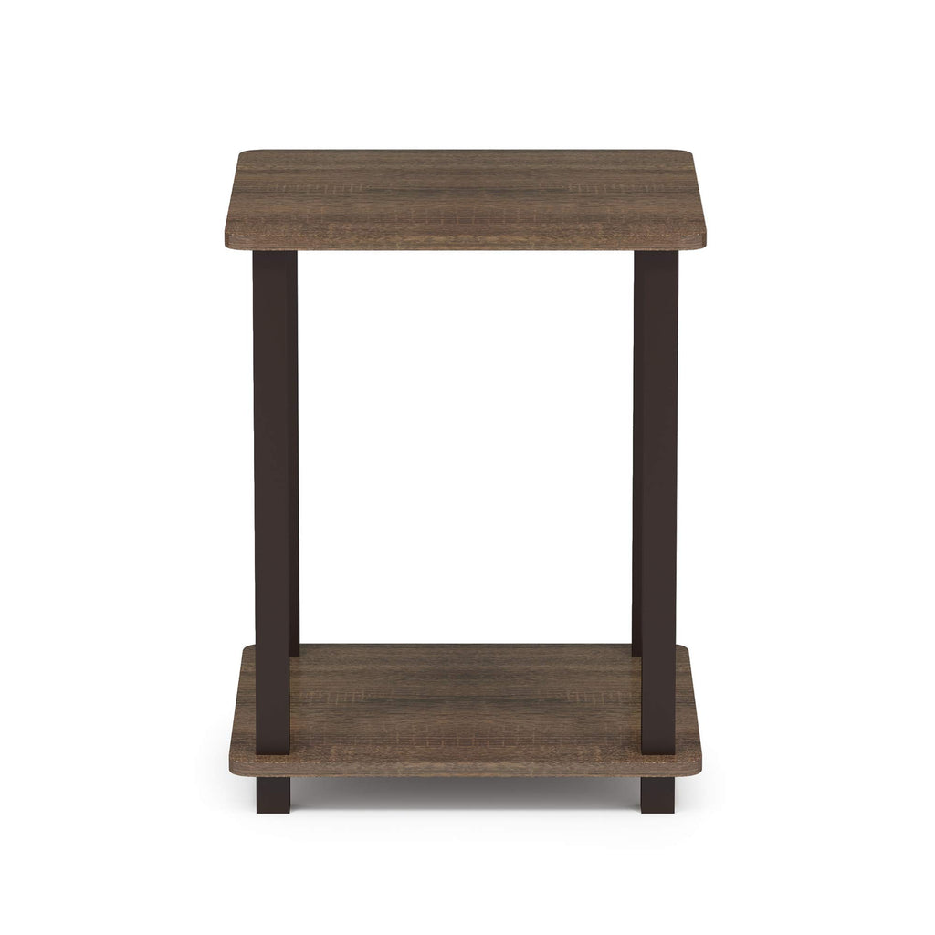 Set of 2 End Table Walnut Brown O908090