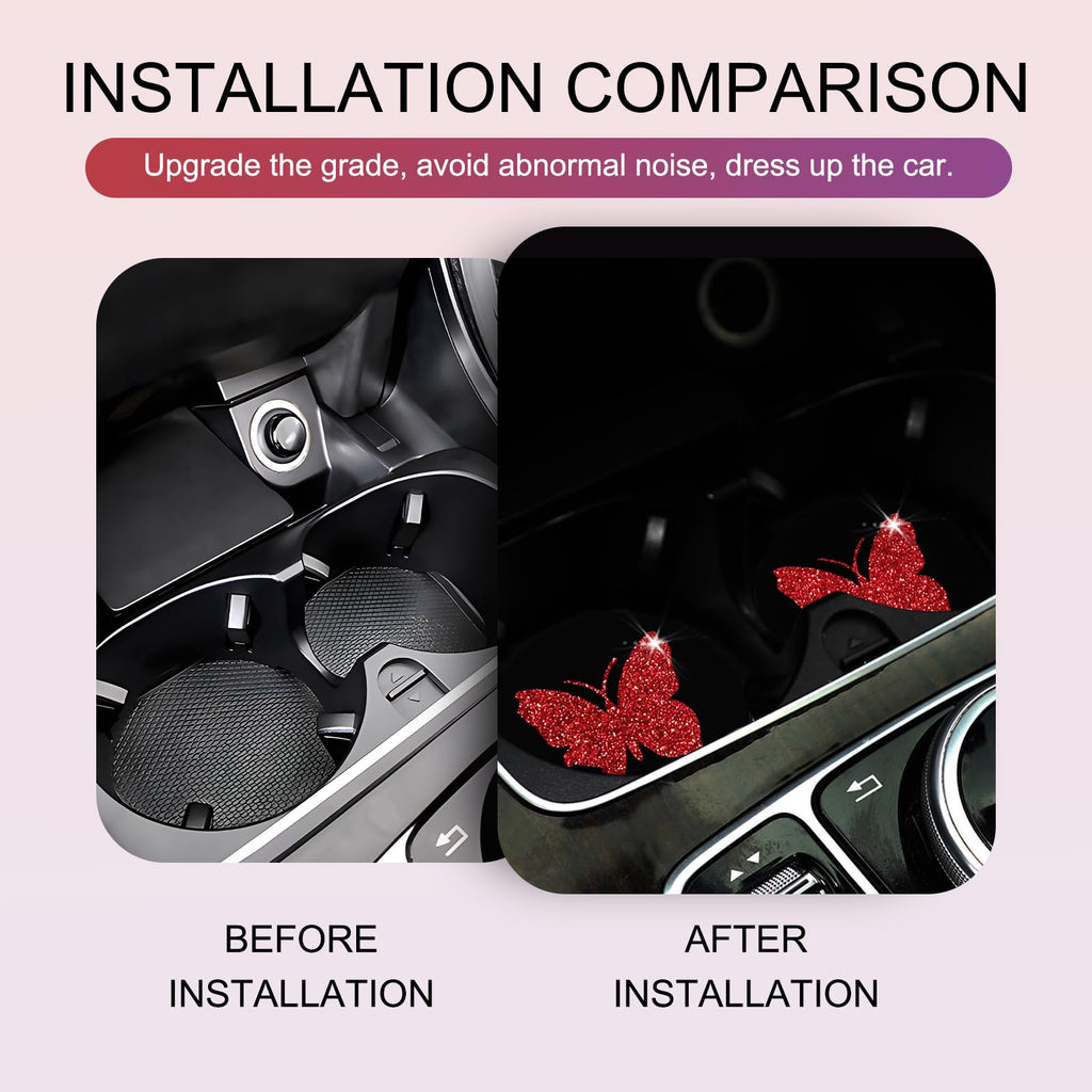 2 PCS Bling Rhinestone Non-Slip Car Coaster L56289