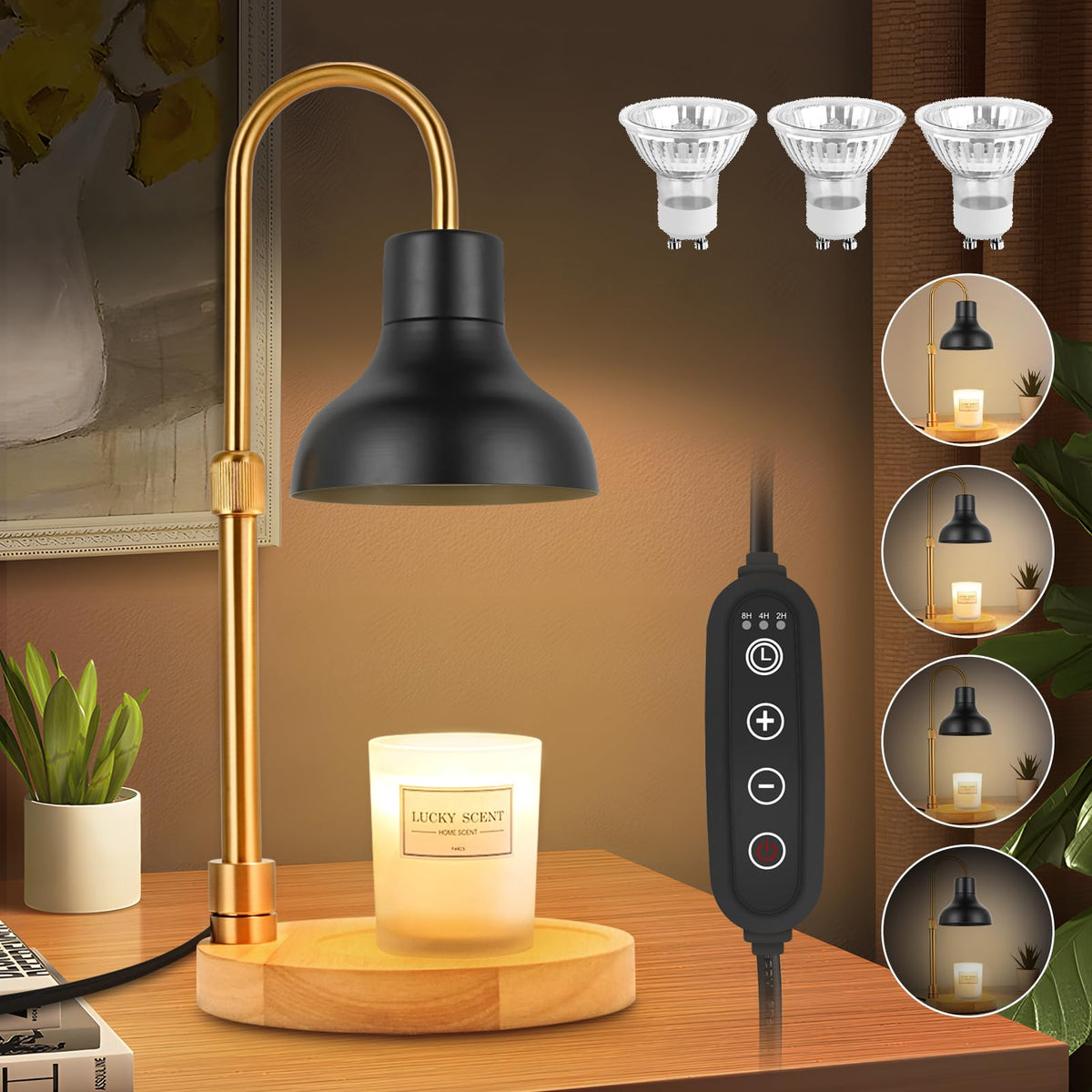 Candle Warmer Lamp with Timer & Dimmer W38985