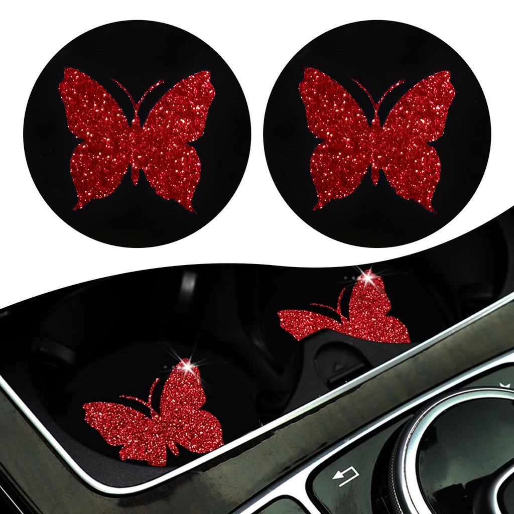 2 PCS Bling Rhinestone Non-Slip Car Coaster L56289
