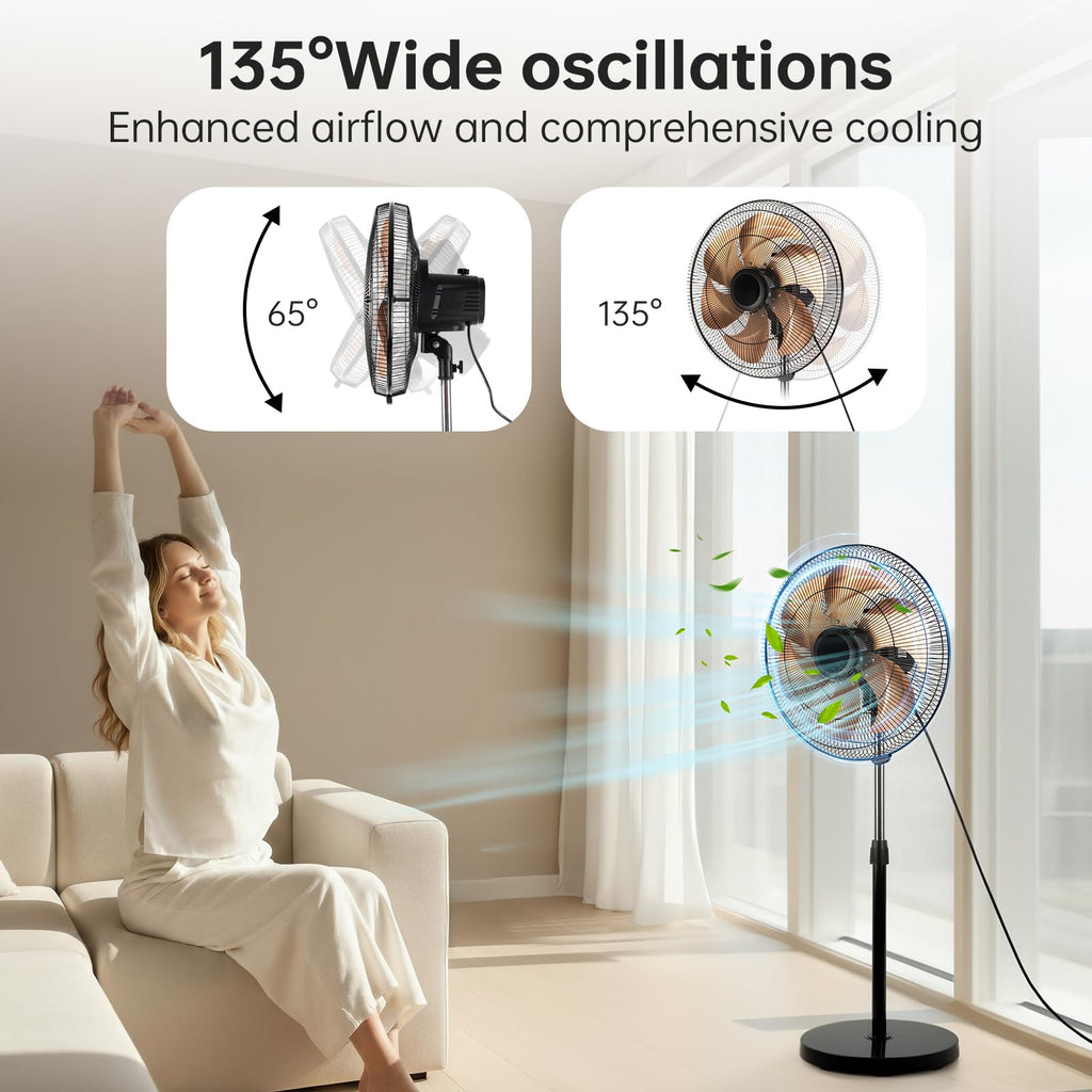 18 Inch Oscillating High Velocity Pedestal Fan J13418