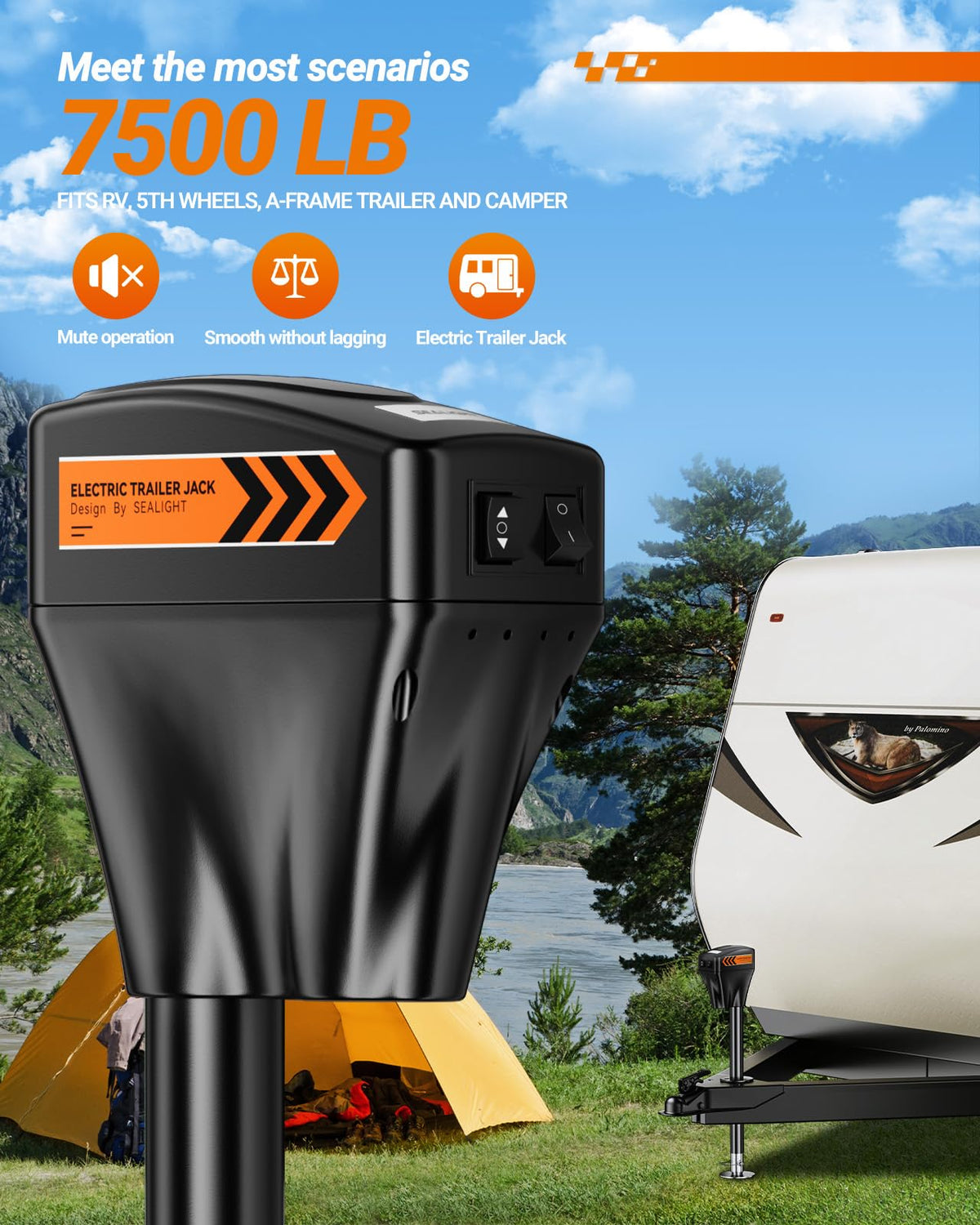 Electric Trailer Jack 7500LB 12V DC T691