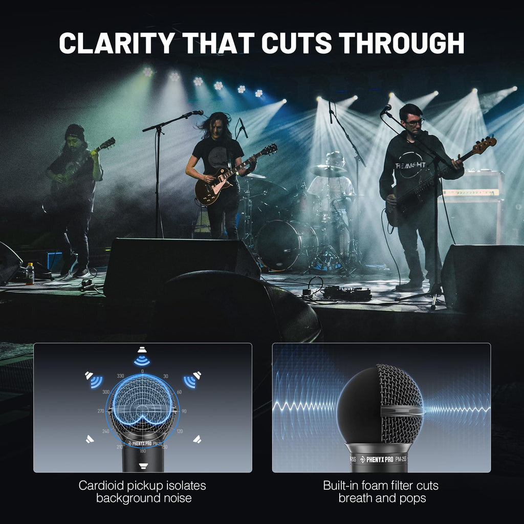 Cardioid Dynamic Wired XLR Microphone with On/Off Switch Q878