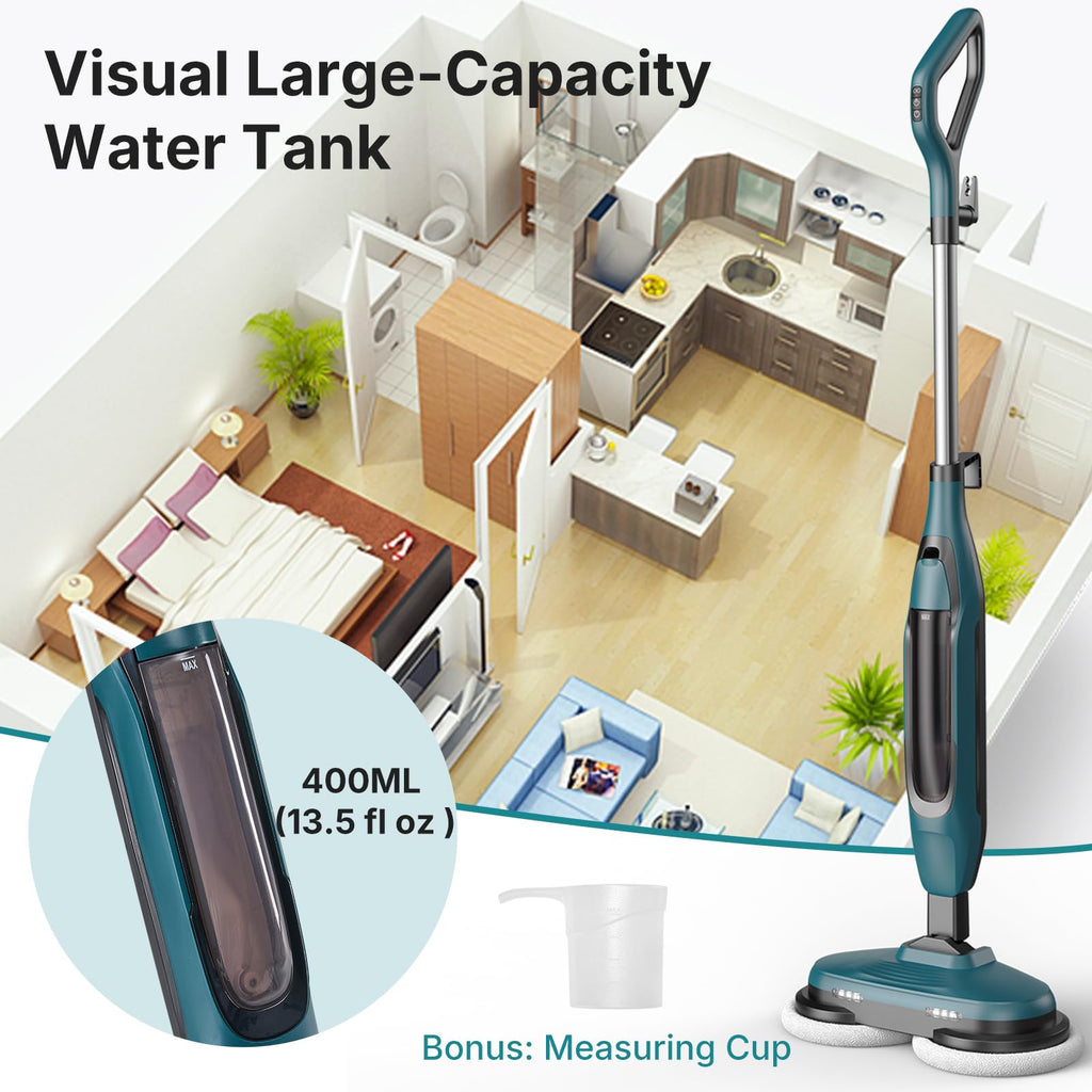 Steam Mop with Rotating Pads, 4 Cleaning Modes A3053
