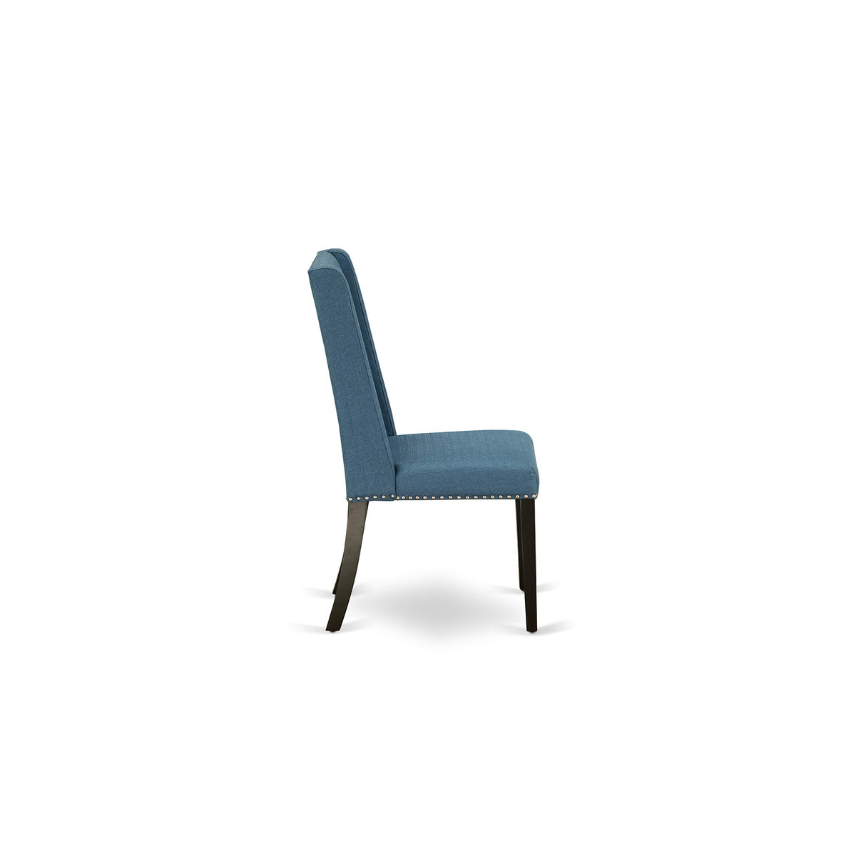 3 Piece Dining Table Set with 2 Blue Linen Fabric Chairs L573443