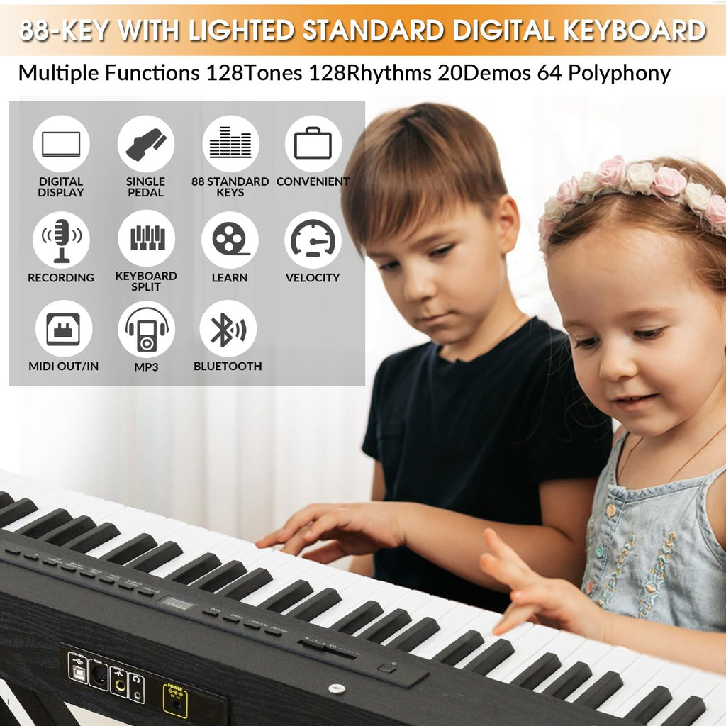 88 Key Semi Weighted Digital Piano with Stand Z65482