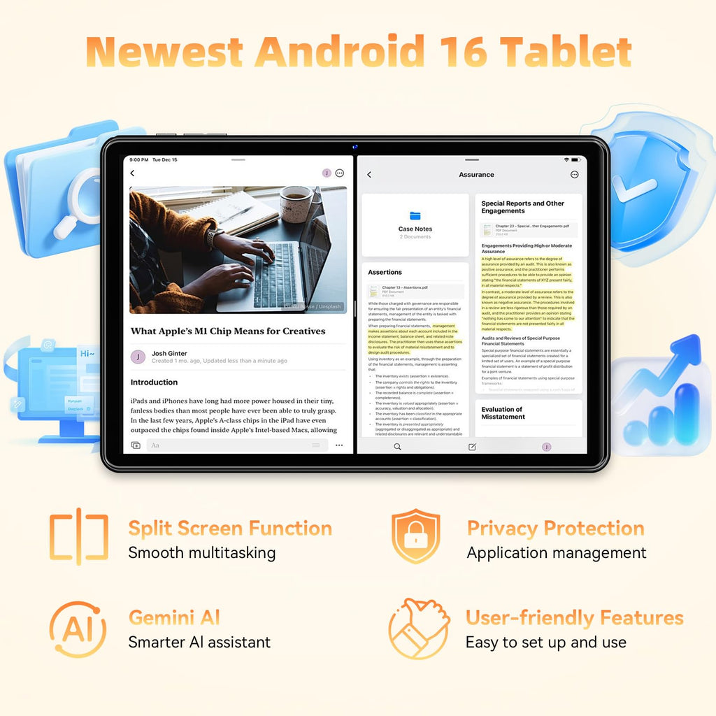 10 inch Android Tablet 26GB RAM 128GB ROM Octa-core 7000mAh Gray N79163