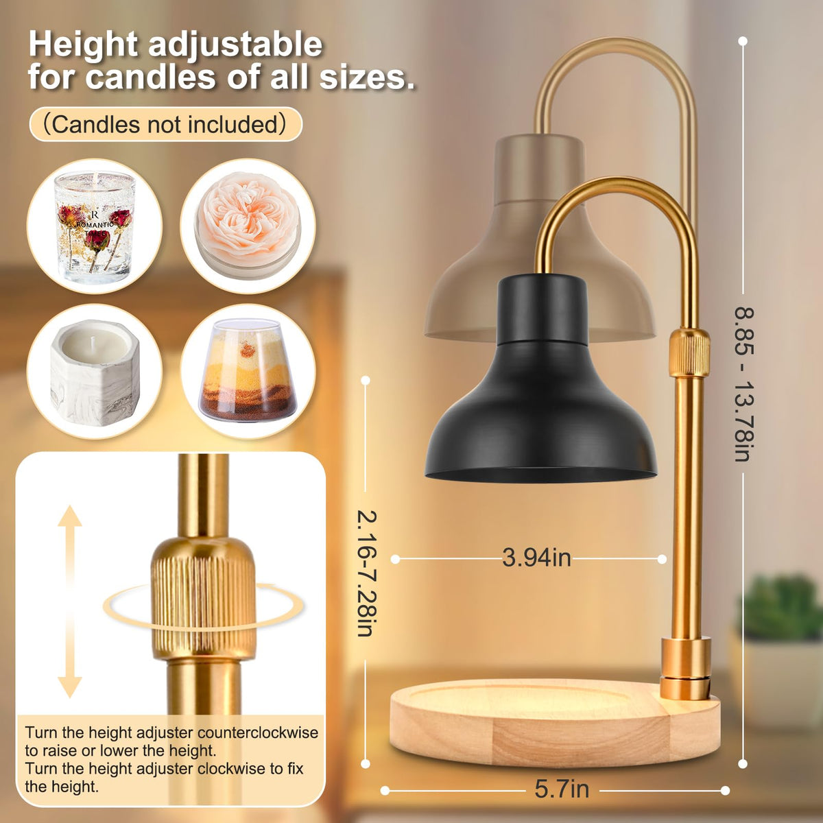 Candle Warmer Lamp with Timer & Dimmer W38985