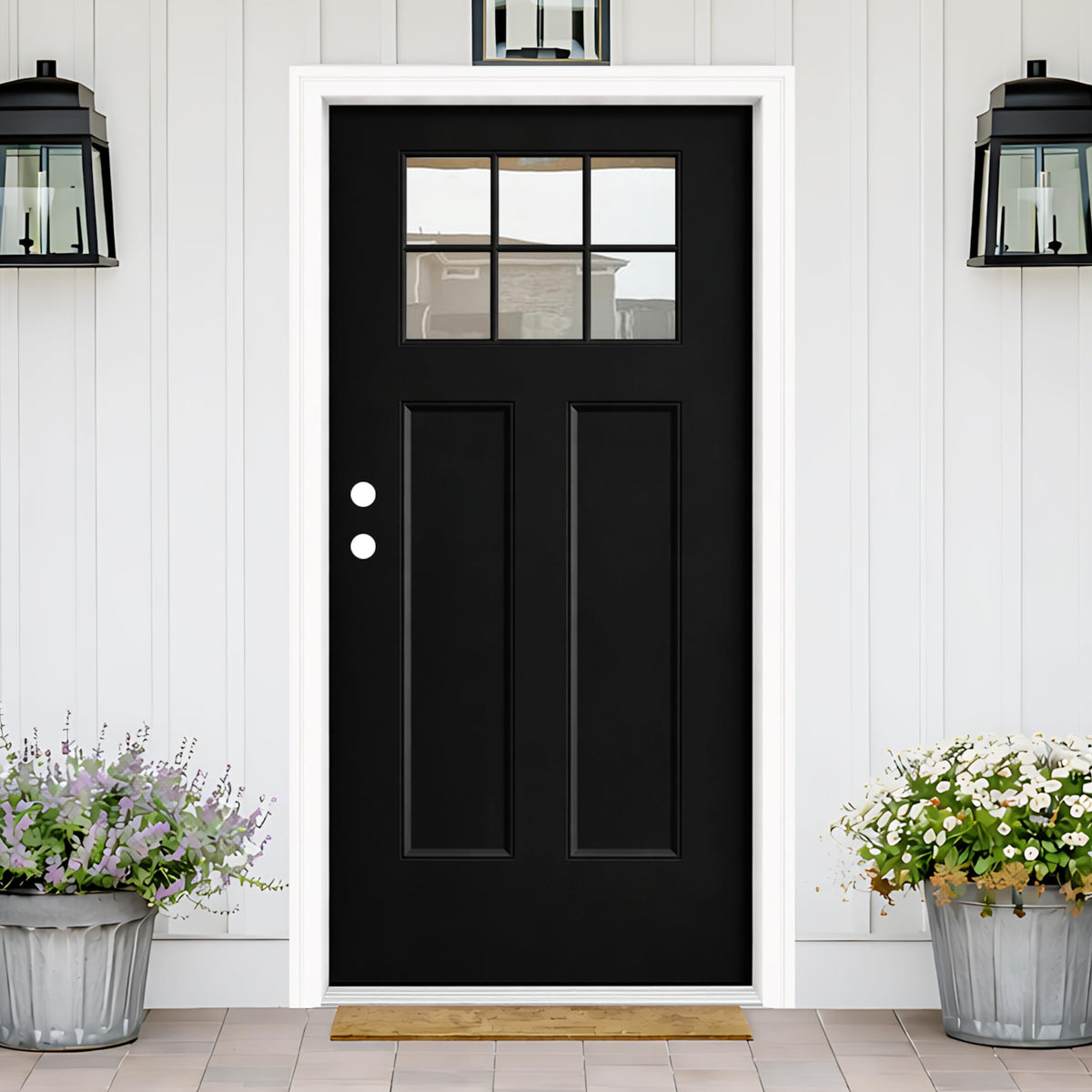 36 x 80 Black Fiberglass Entry Door U4274