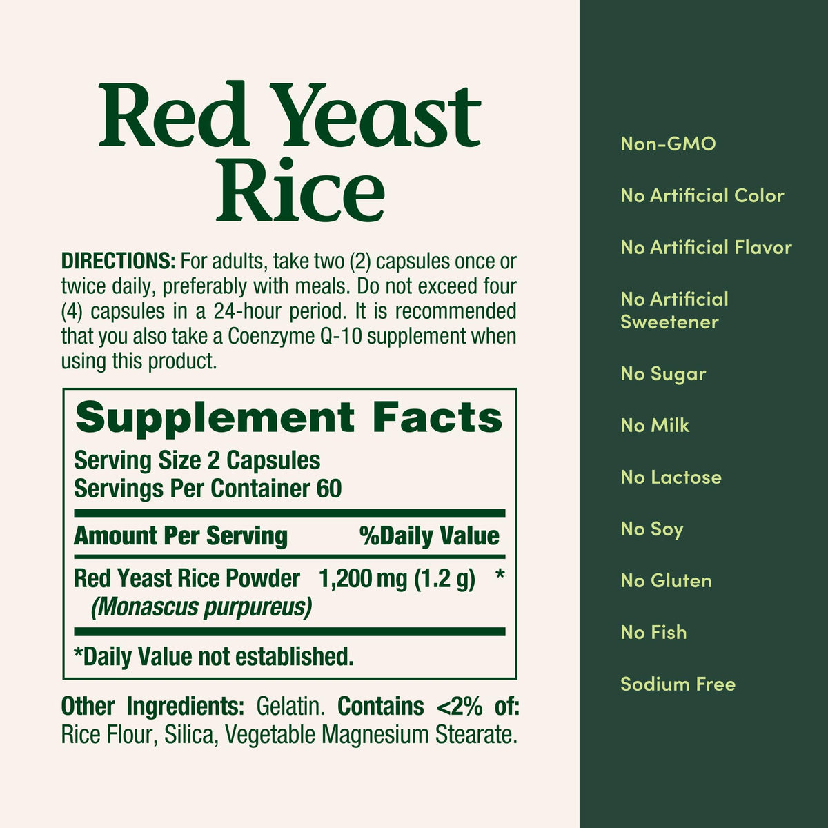 Red Yeast Rice Herbal Supplement P7771