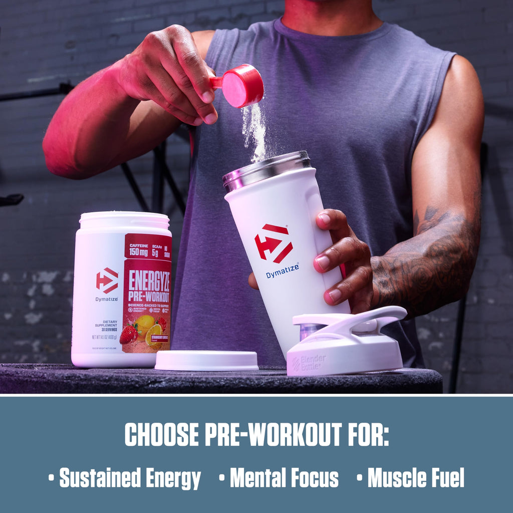 Pre Workout Powder Strawberry Lemonade 150mg Caffeine 5g BCAAs 30 Servings Y254045