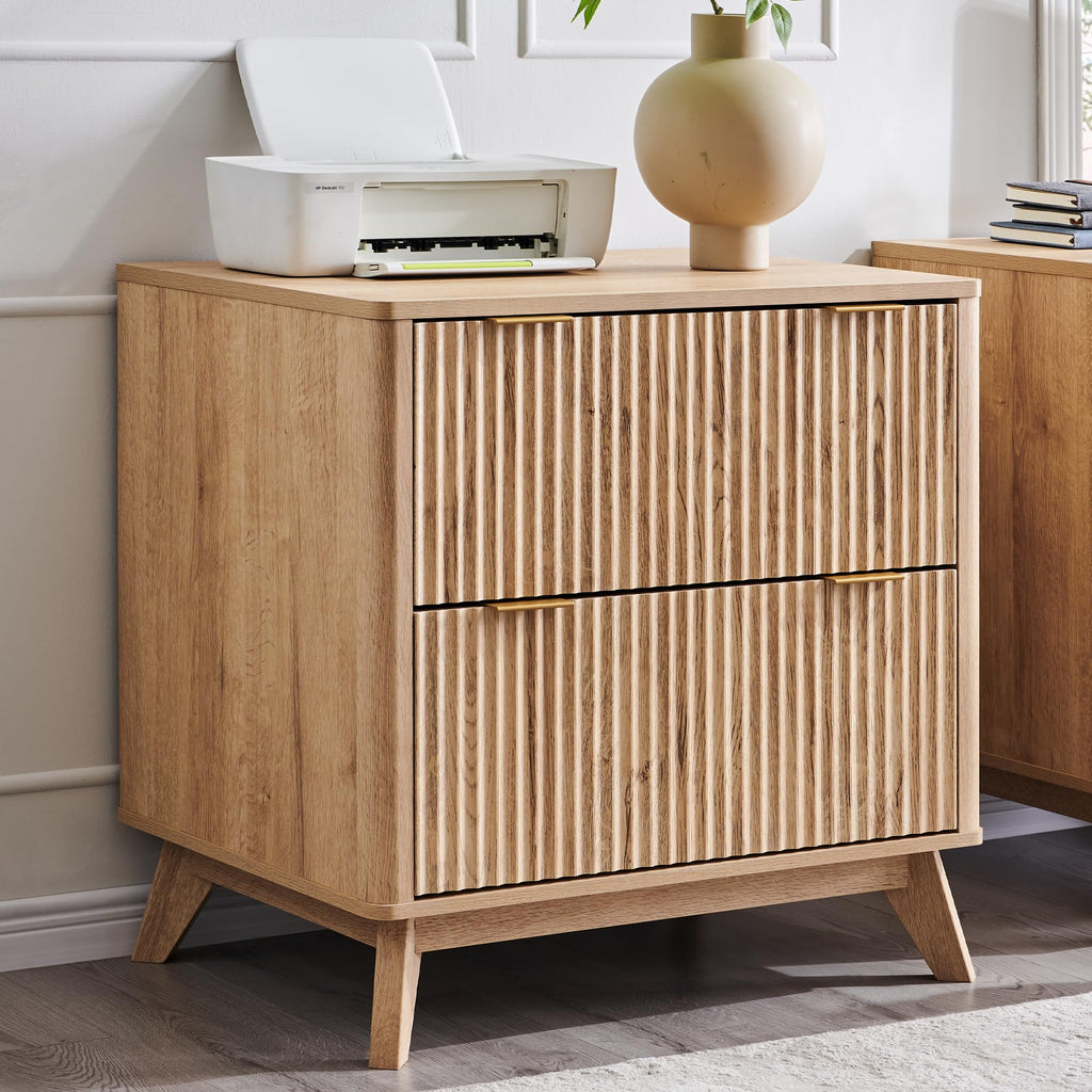 31.8-Inch Fluted 2 Drawer Lateral File Cabinet V192394