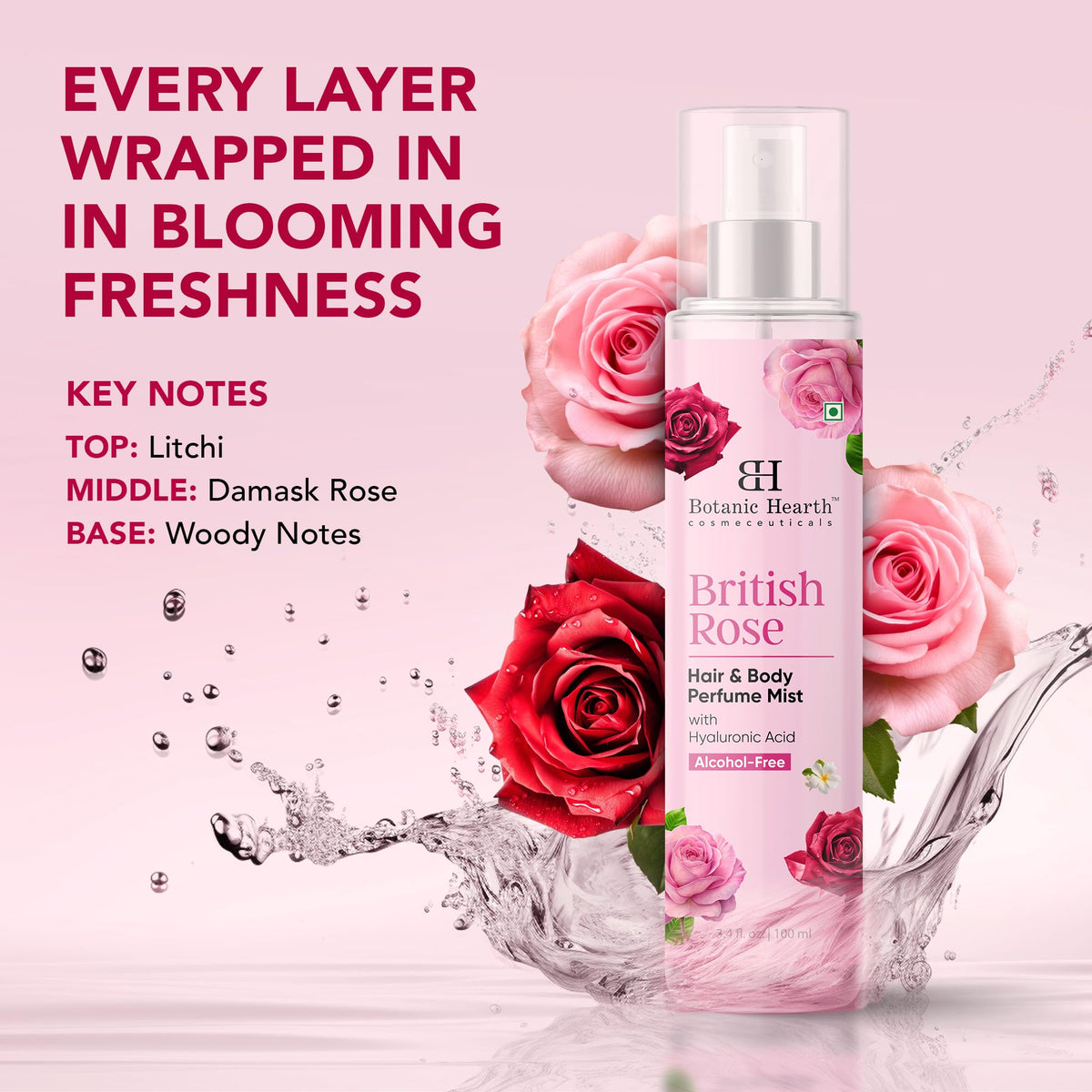 British Rose Body Spray & Hair Perfume 3.4oz P152