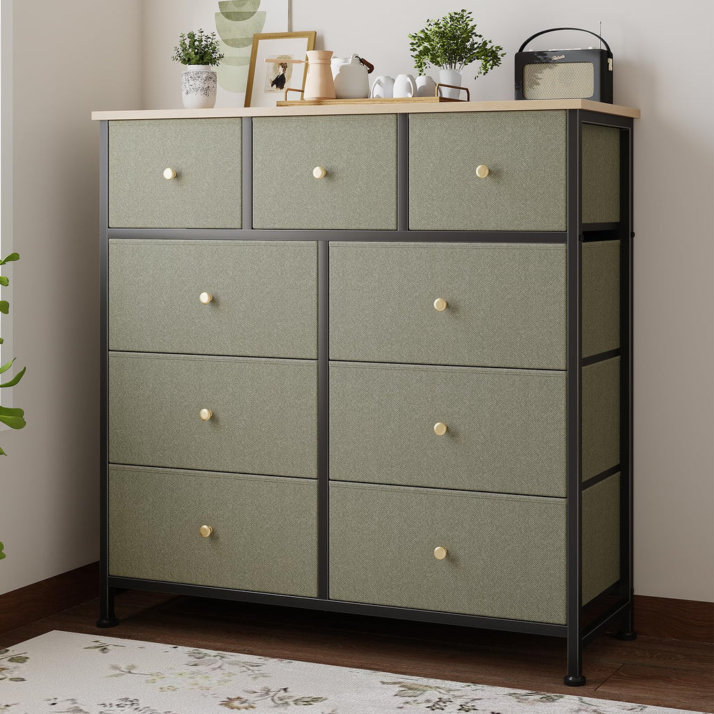 Fabric 9 Drawers Dresser M63534