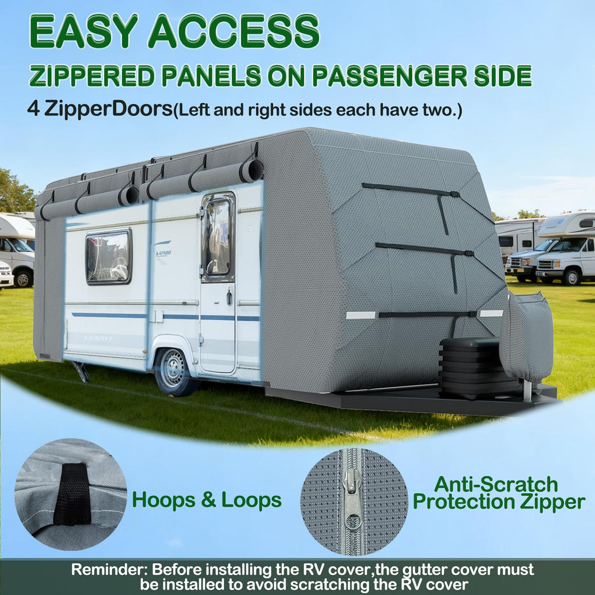 7 Layers Heavy Duty Travel Trailer RV Cover 16-18FT X7806