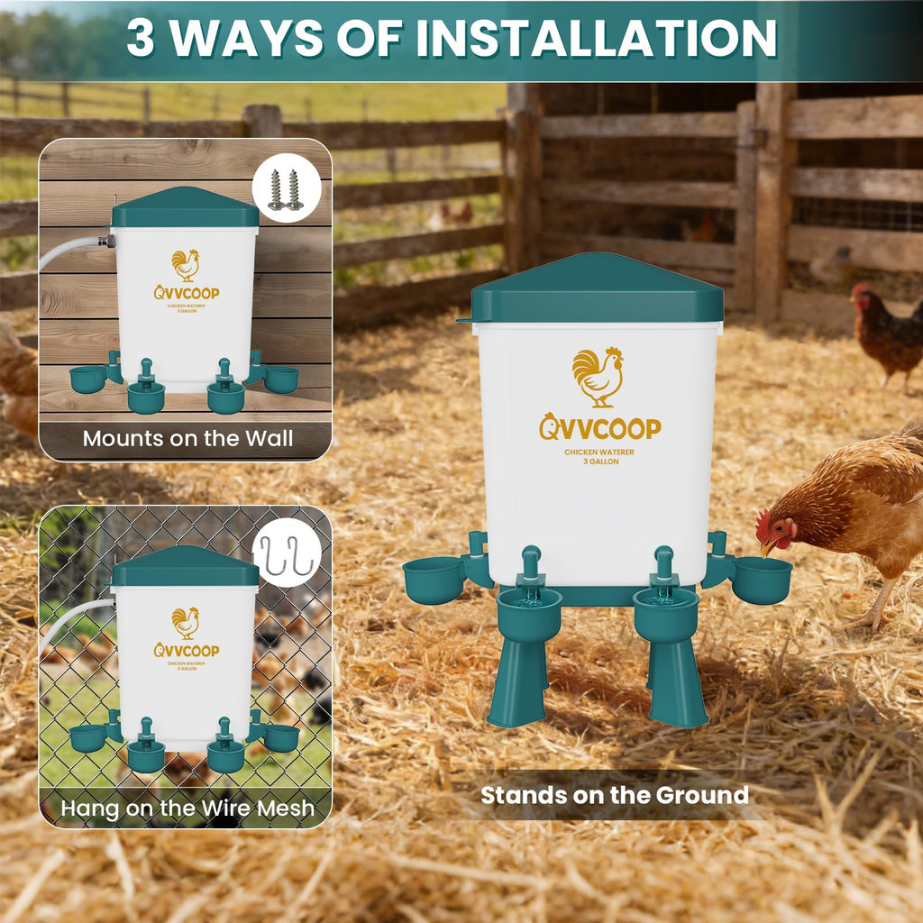 3 Gallon Automatic Chicken Waterer with Float Valve A948217