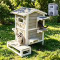 Weatherproof Wooden Outdoor Cat House Z4531