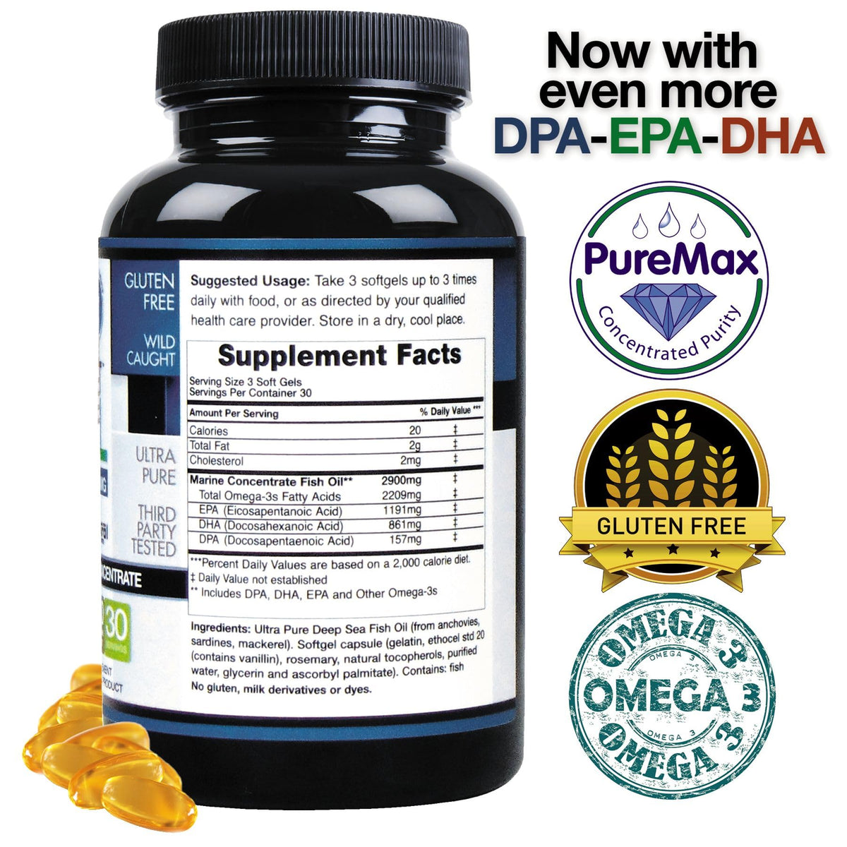 Wild Caught Omega 3 Fish Oil 2,900 MG A852993