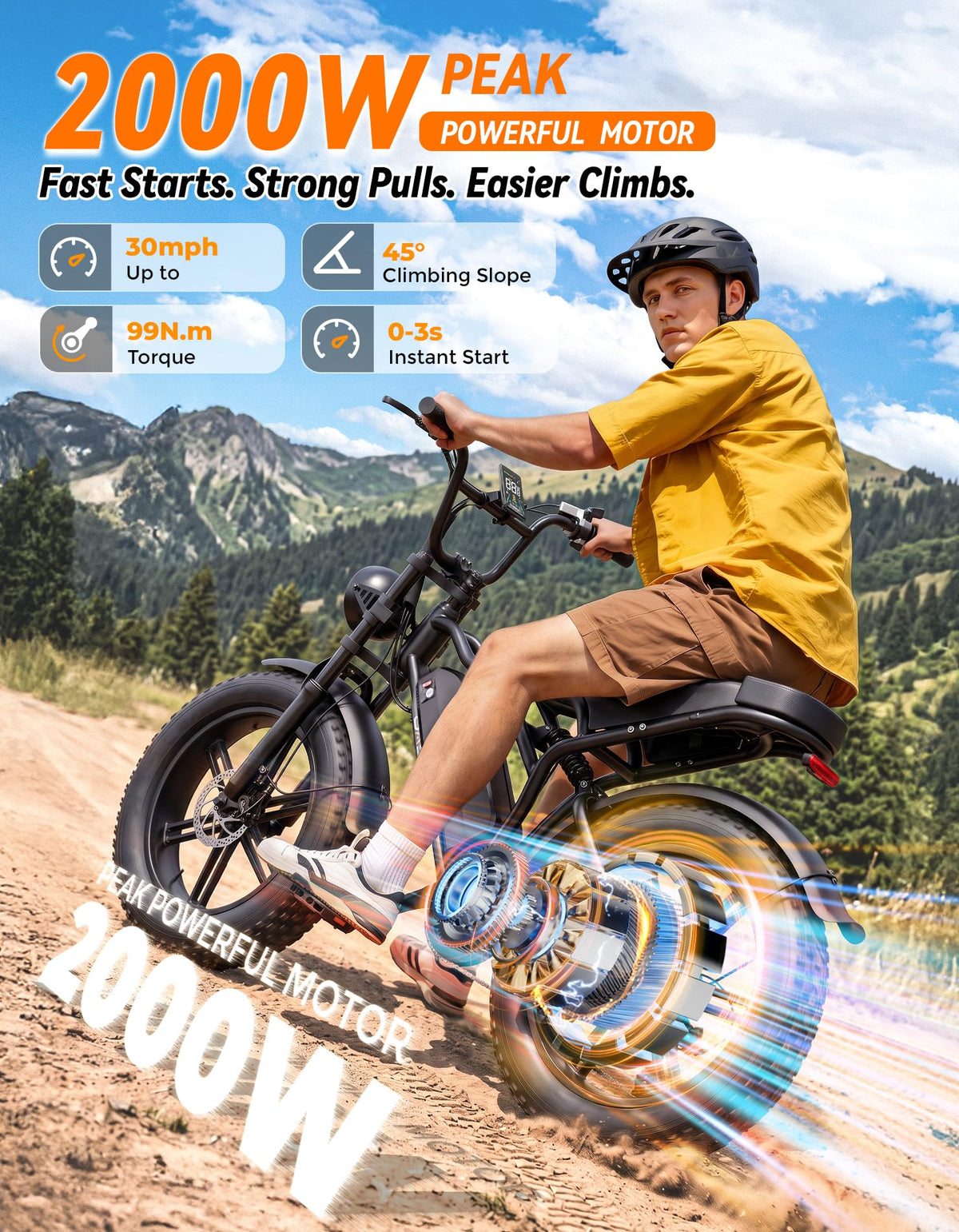 Electric Bike, 2000W Peak, Fat Tire V272314