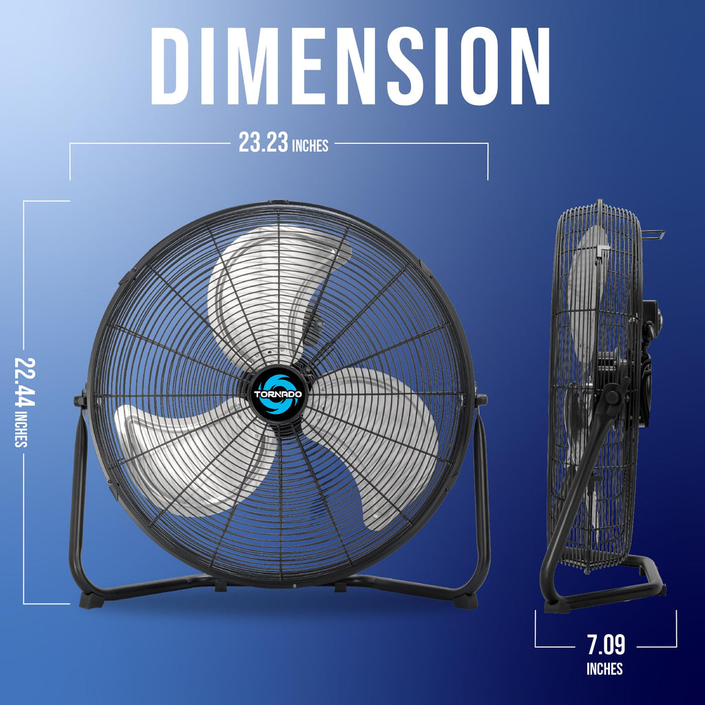 18" and 20" High Velocity Metal Floor Fans, 3-Speed F529