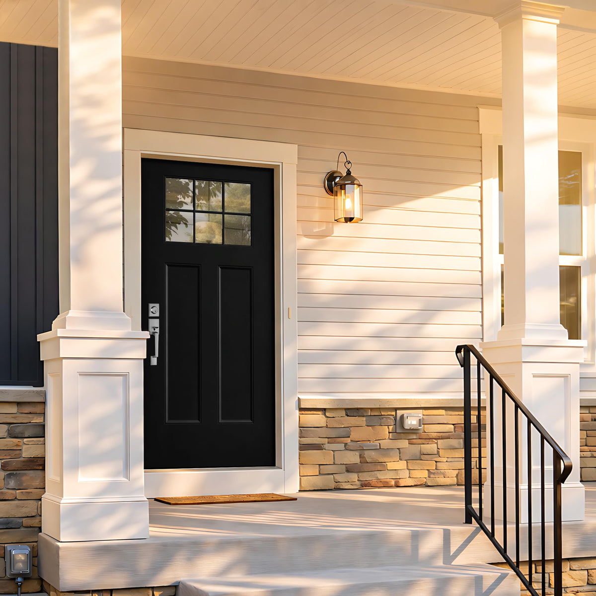 36 x 80 Black Fiberglass Entry Door U4274