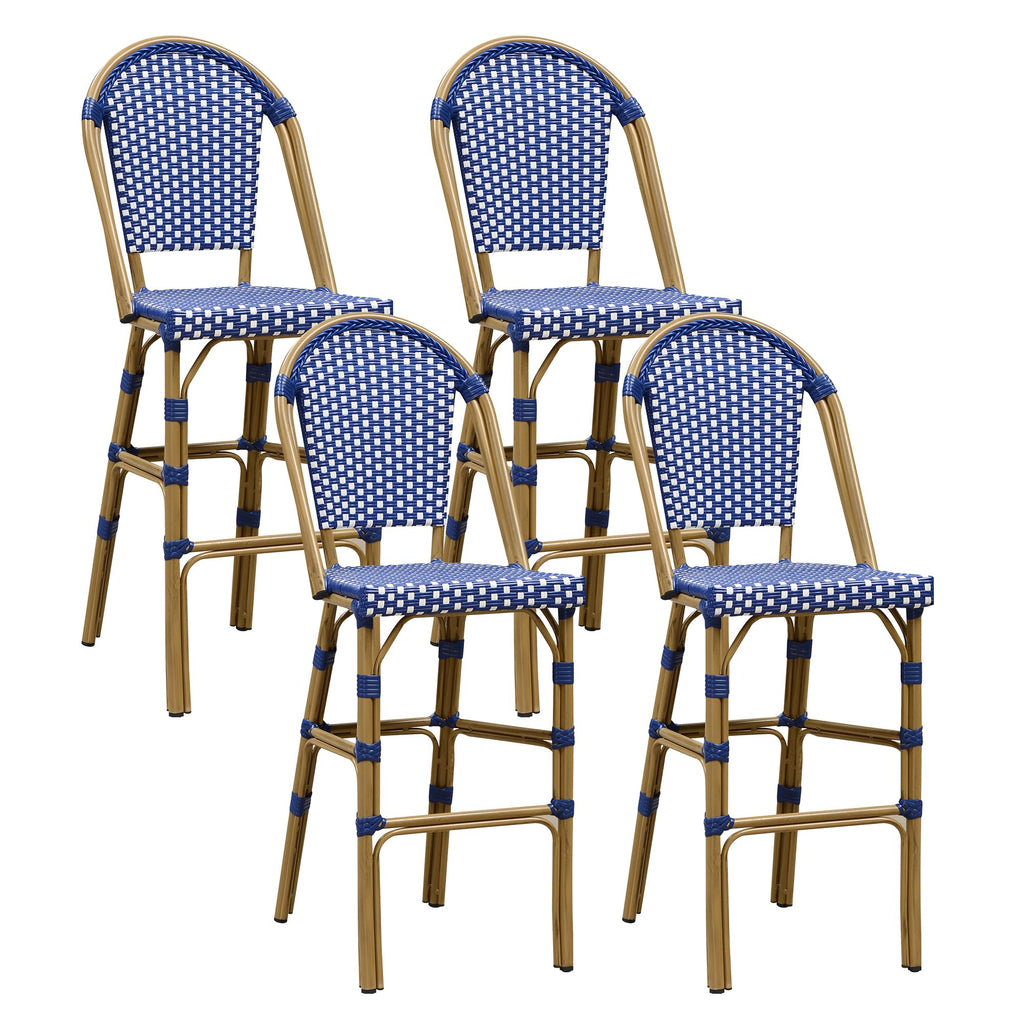 Set of 4 30" Rattan Bar Stools V9337