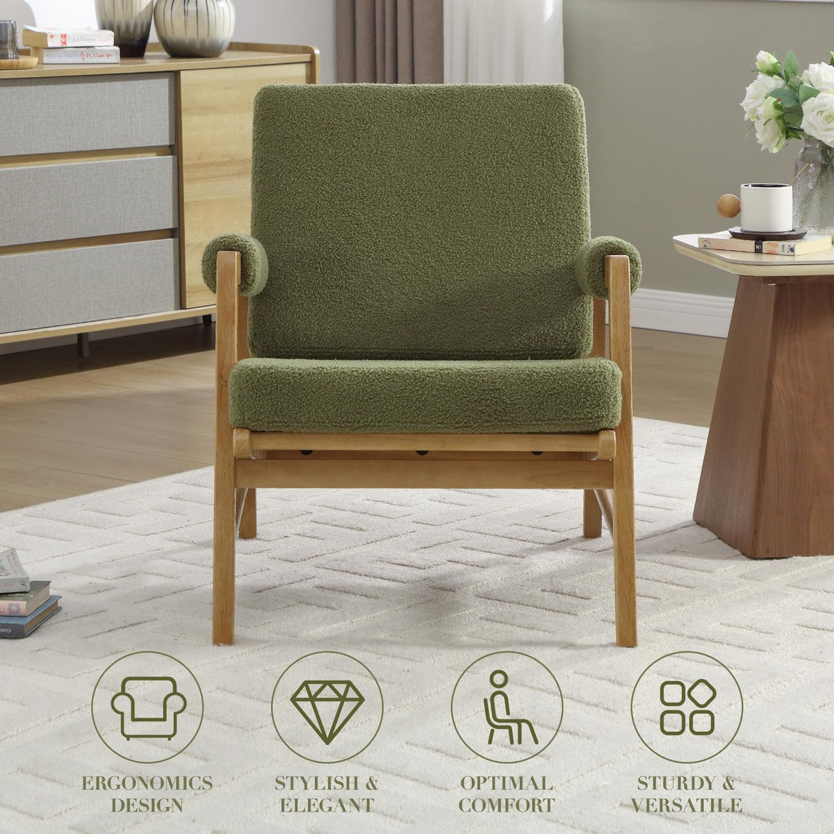 Boucle Upholstered Accent Chair Set of 2 T49139
