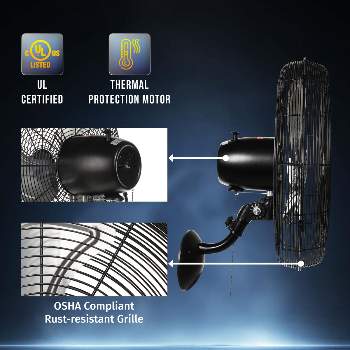 20 Inch High-Velocity Oscillating Wall Fan K23393