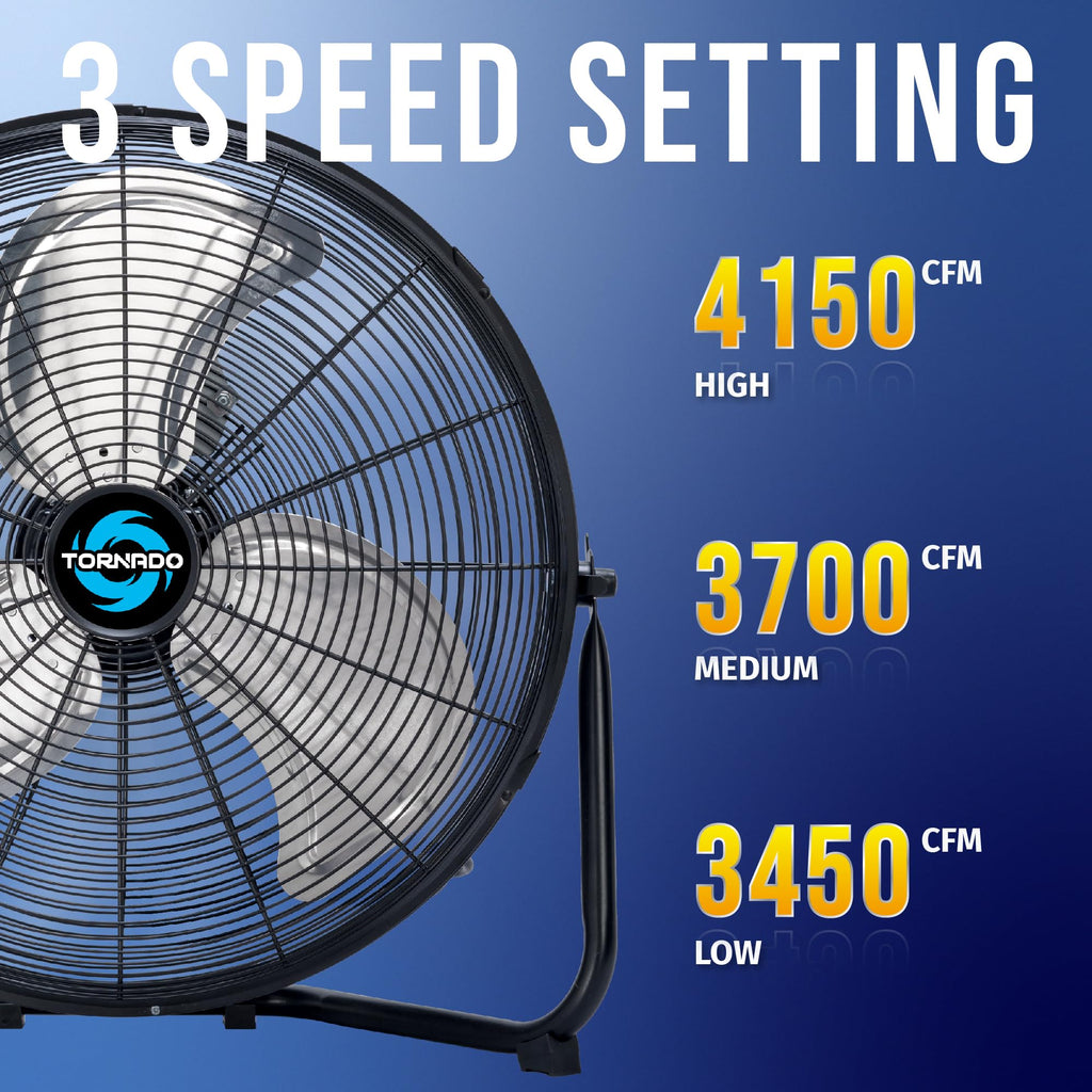 18" and 20" High Velocity Metal Floor Fans, 3-Speed F529