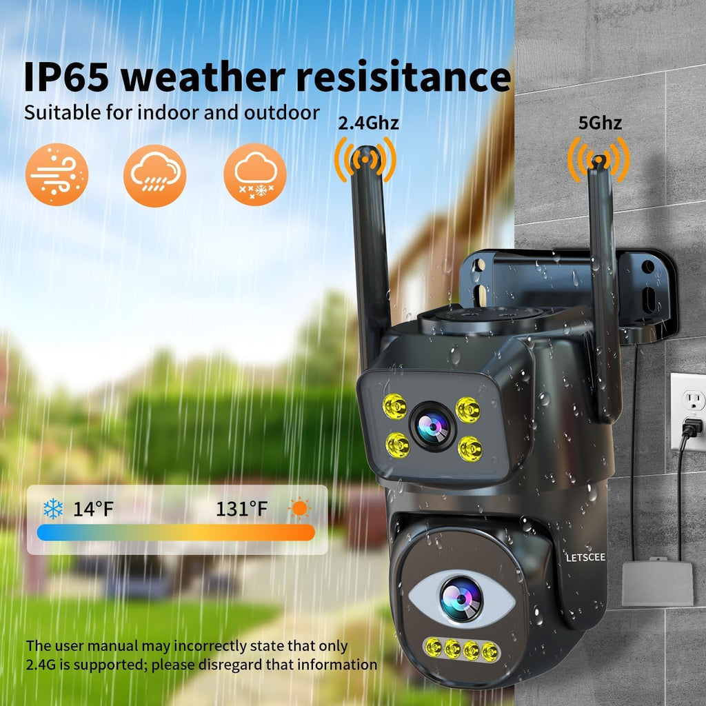 Dual Lens WiFi Security Camera Outdoor C829