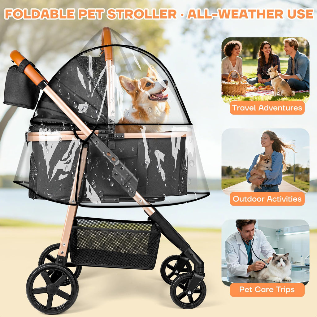 Black 3-in-1 Pet Stroller G832