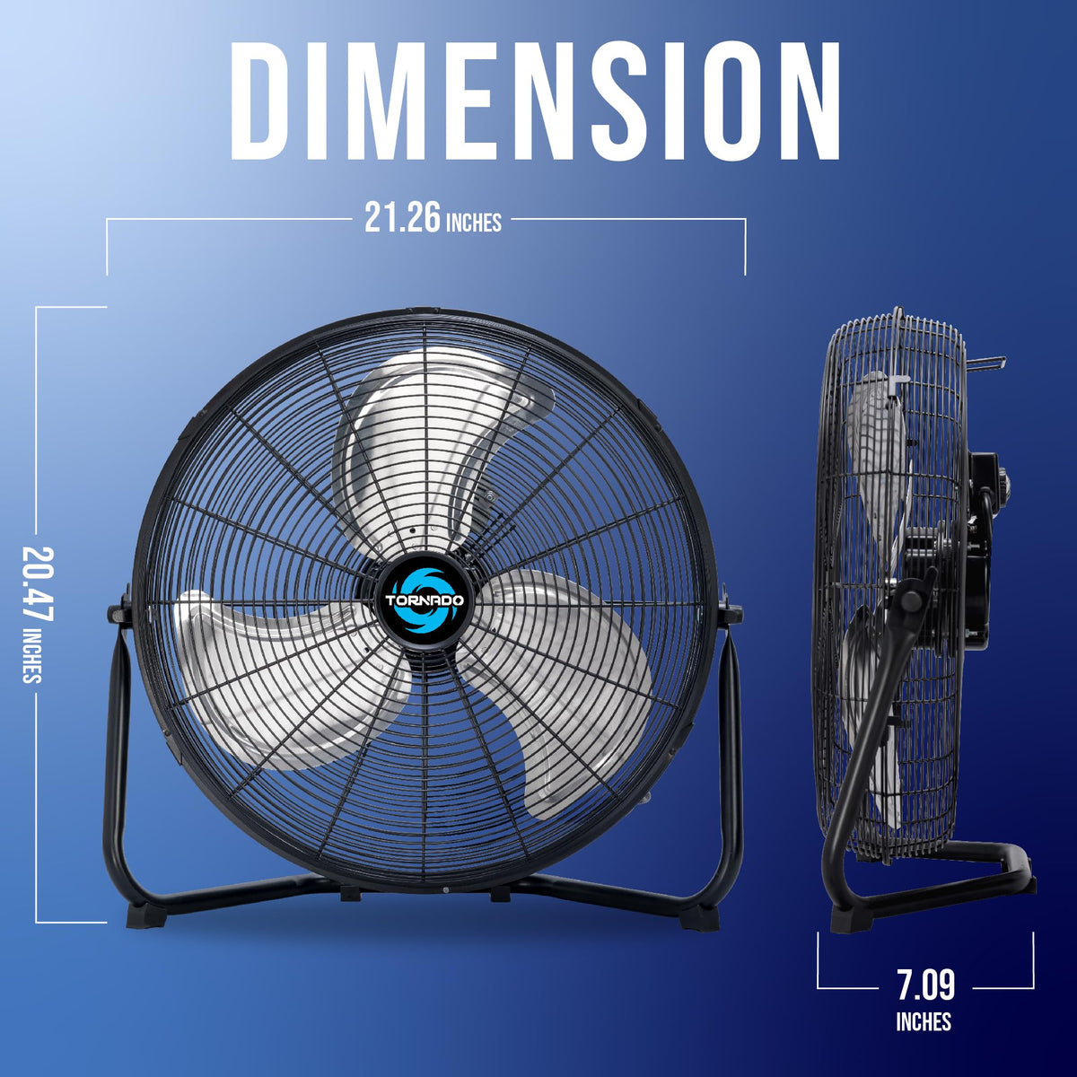 18" and 20" High Velocity Metal Floor Fans, 3-Speed F529