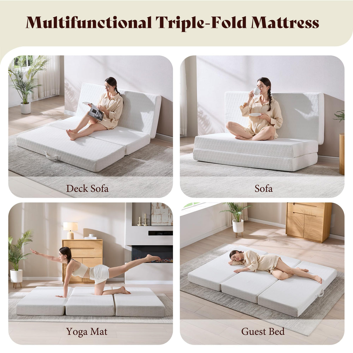 Queen Tri-Fold Memory Foam Mattress X403