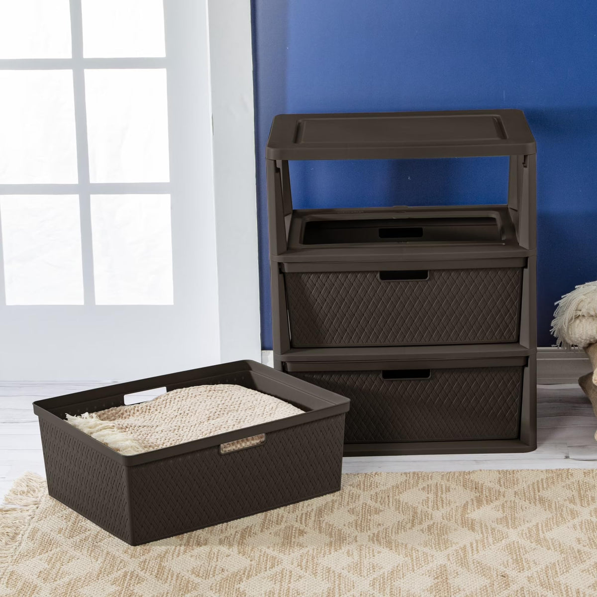 Wide 3 Drawer Plastic Storage Dresser B8528