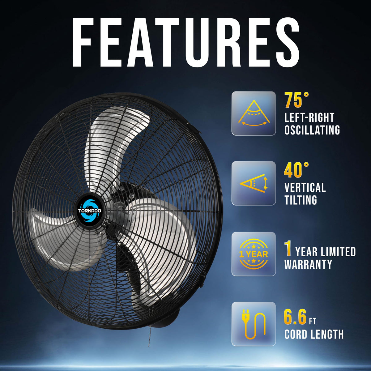 20 Inch High-Velocity Oscillating Wall Fan K23393